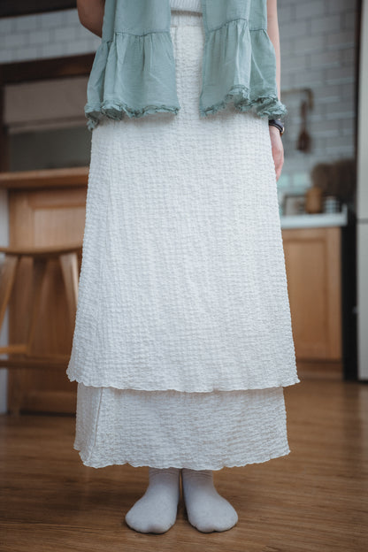 層層”簡約皺皺半身裙｜3色入