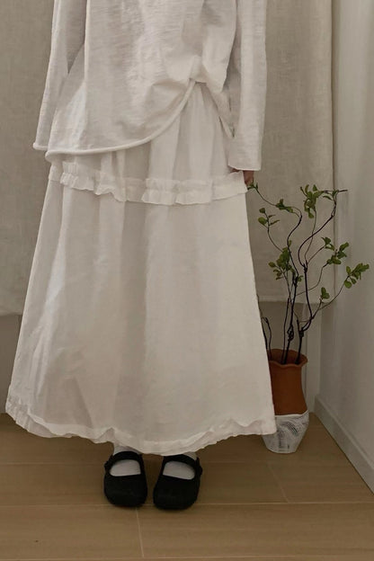 雙層Ruffle花苞泡泡裙｜3色入