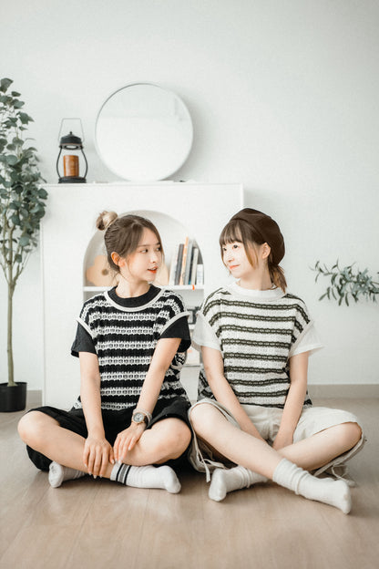 OVERSIZE洞洞條紋VEST｜2色入