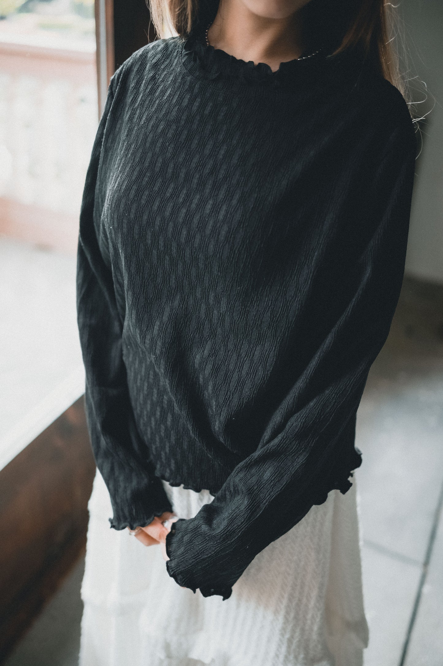 Double波浪暗紋top｜3色入