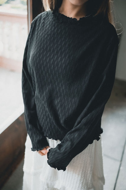 Double波浪暗紋top｜3色入