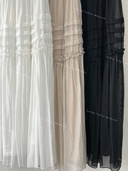 飄逸涼感🫧 三摺Ruffle輕薄sk｜3色入