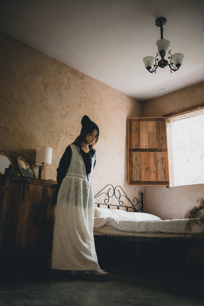 立體花花V領透透OPS｜2色入