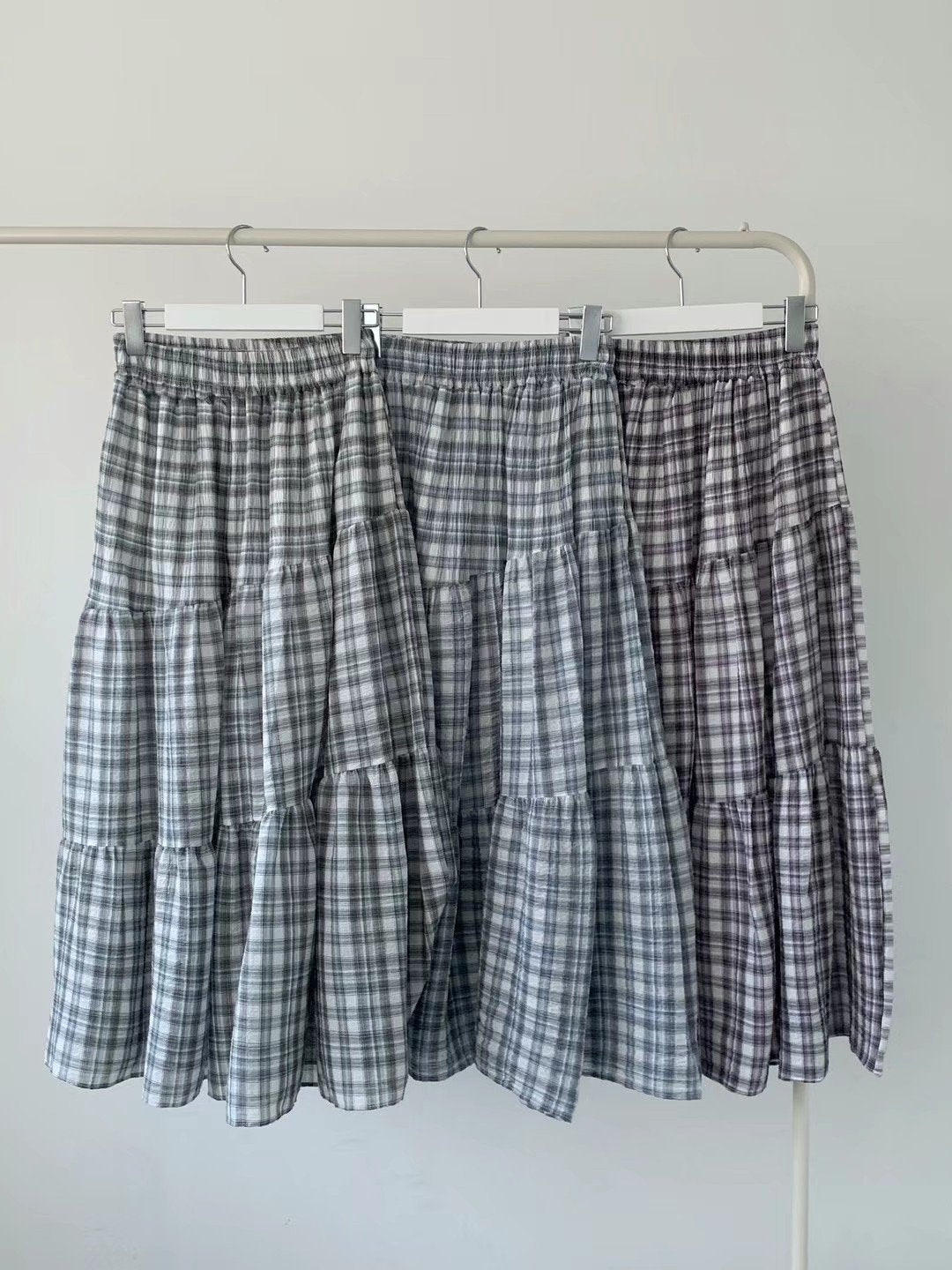 熱賣comeback❤️‍🔥 斜cut格紋三層蛋糕裙｜3色入