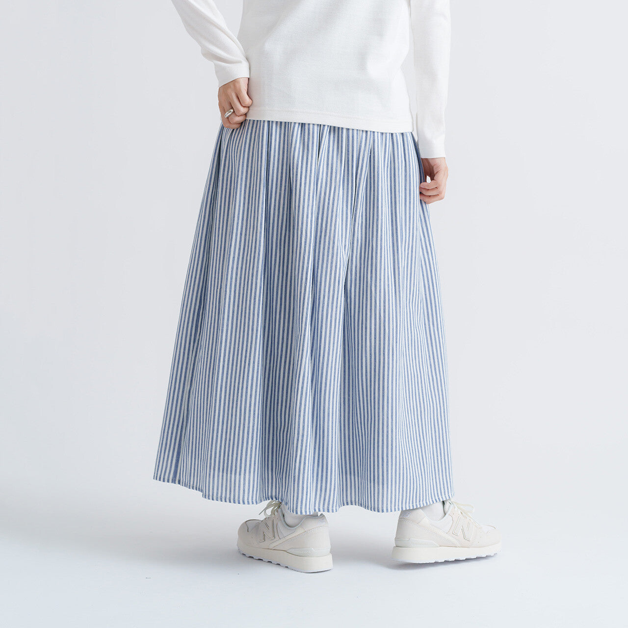 Reversible! 簡約直紋半裙｜2色入