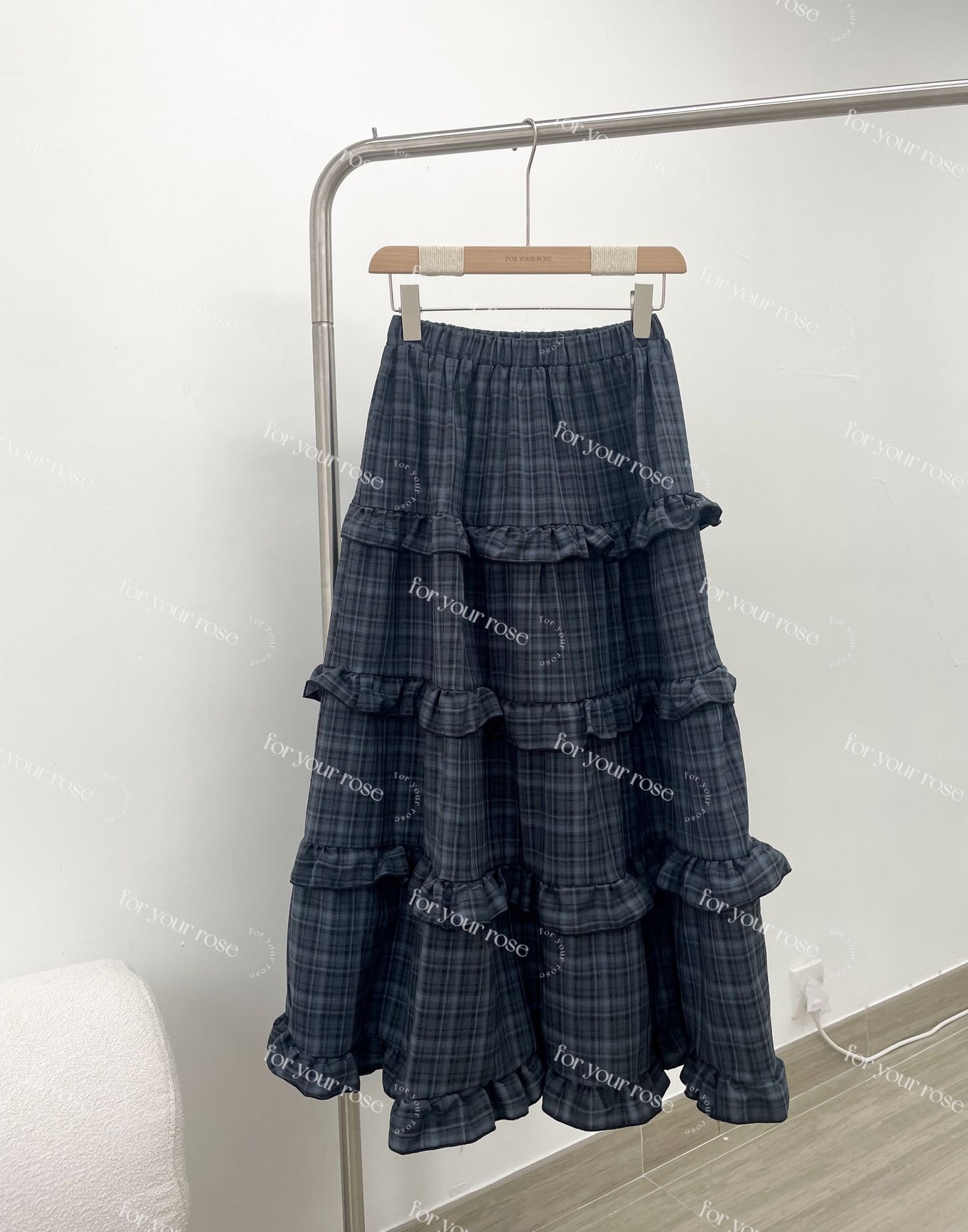 格紋蛋糕ruffle半裙｜3色入