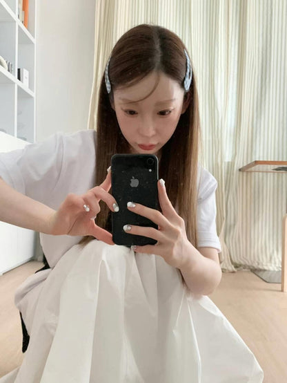 可愛斜格紋髮夾子2pcs｜4色入