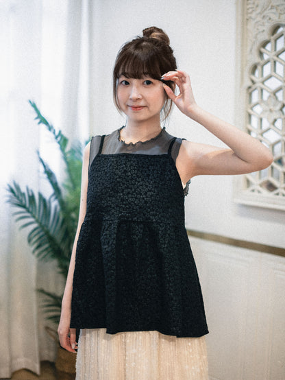 花粒壓紋綁結吊帶背心｜3色入