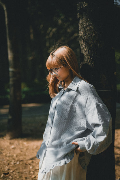 RUFFLE下襬➿小格子襯衫｜4色入