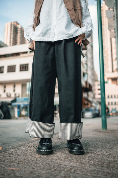 2WAY內直條布長褲｜3色入