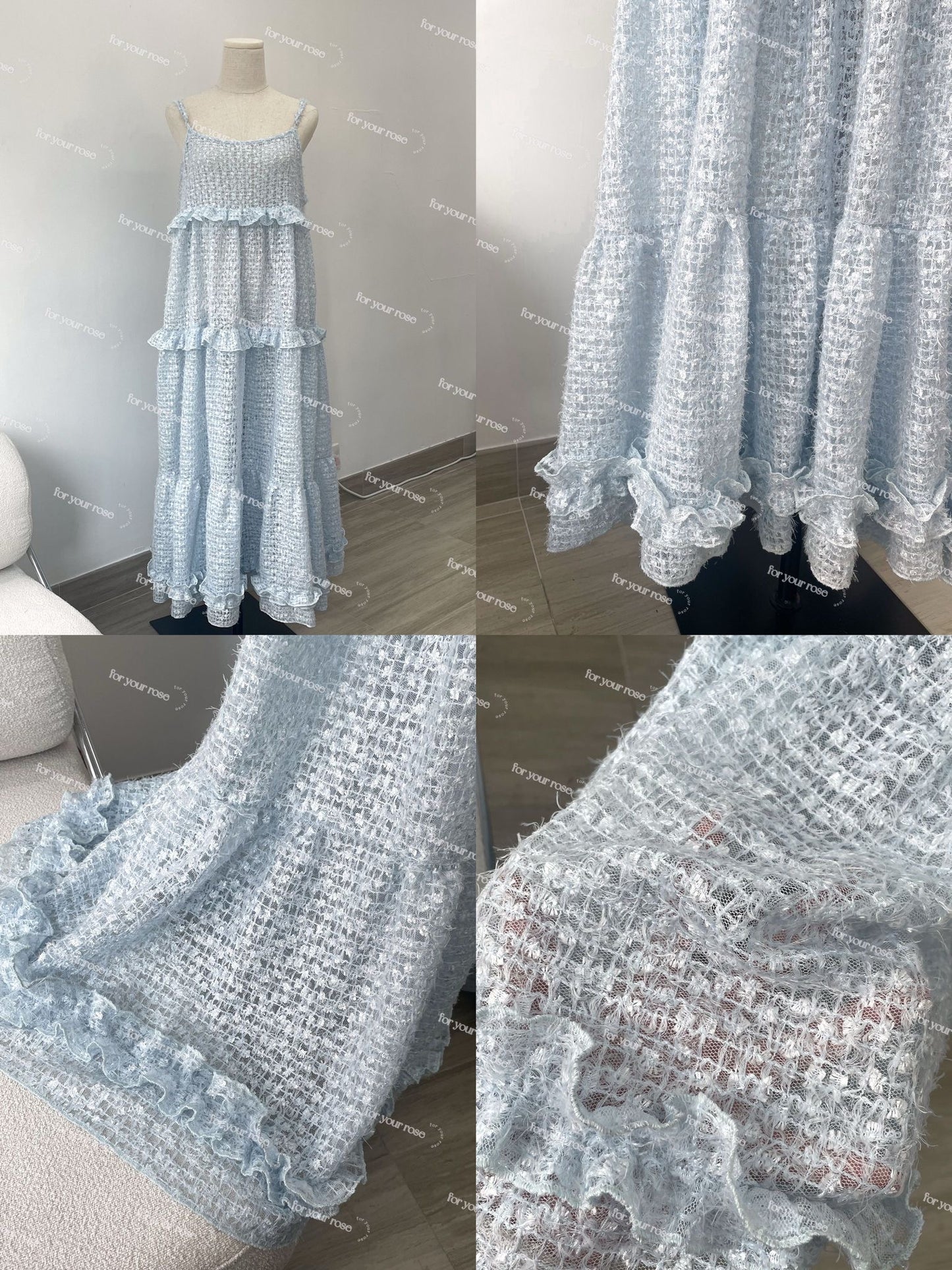 毛毛粒☁️ Ruffle Layer連身裙｜3色入