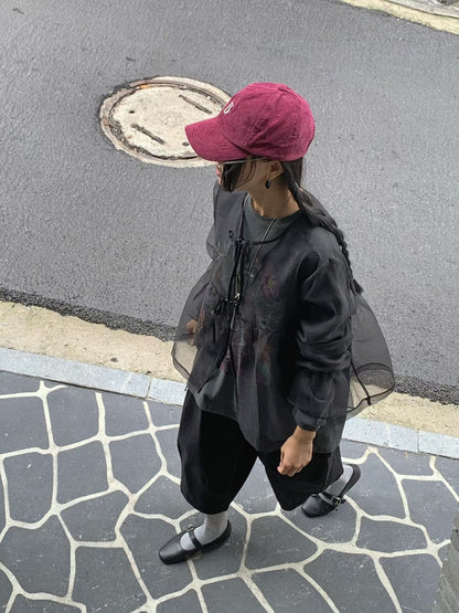 肌理感透膚紗質layer top｜3色入