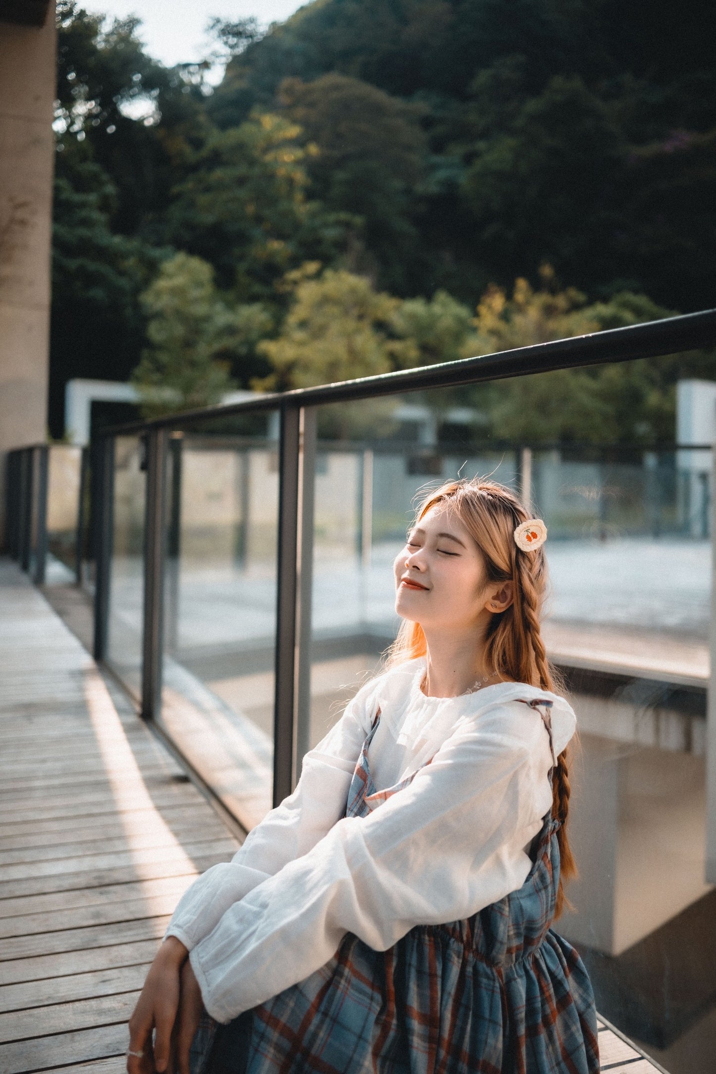 雙層圓花領長袖襯衫｜2色入