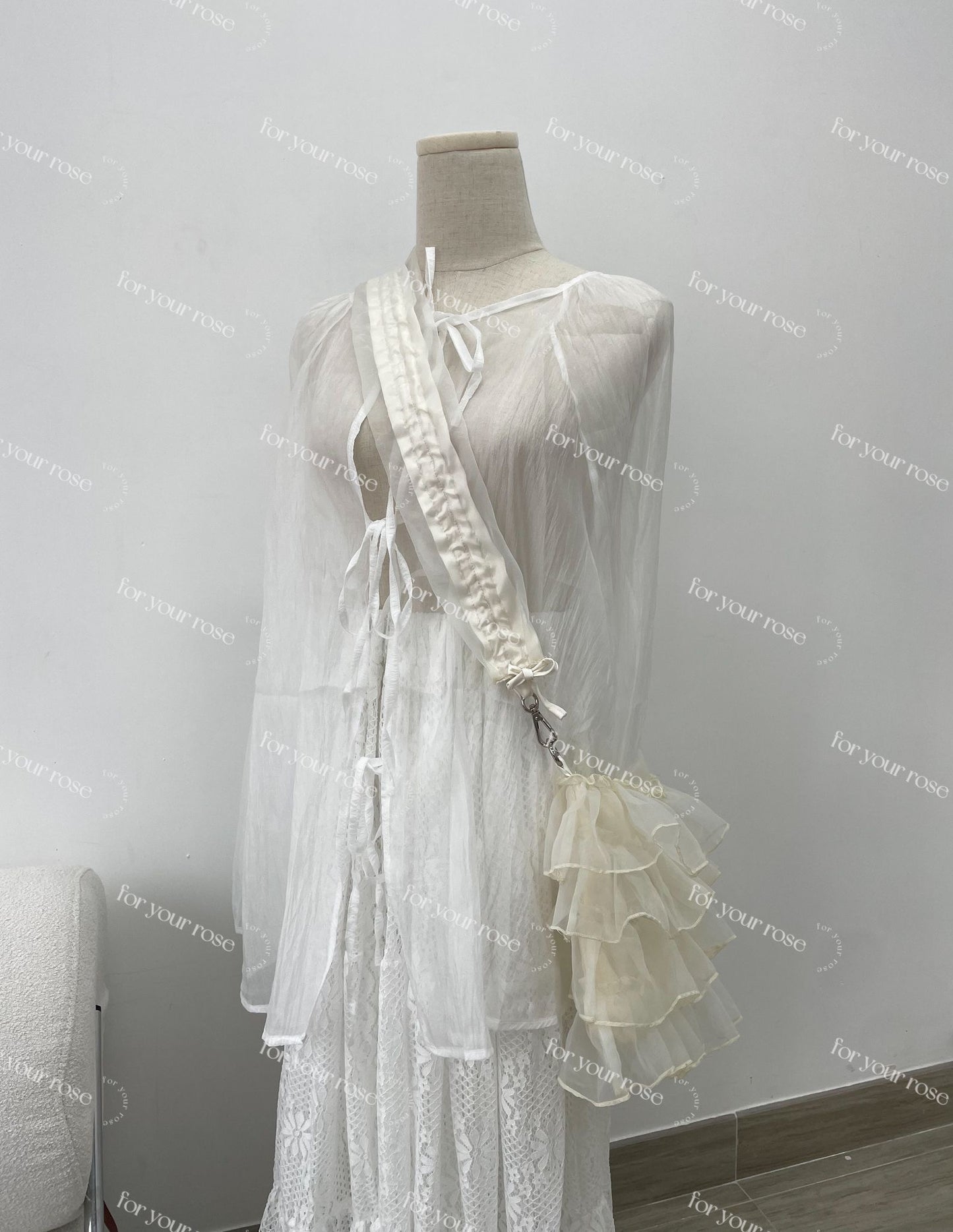 蛋糕層層ruffle紗紗袋 S size｜4色入