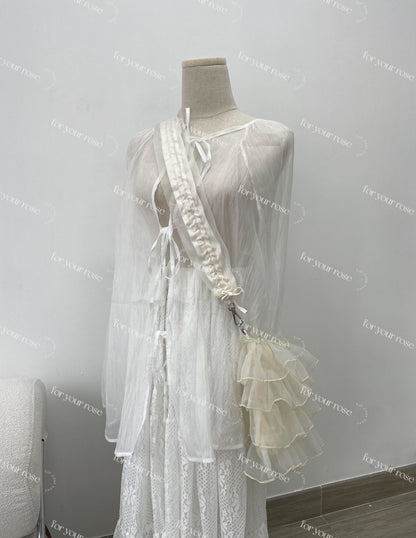 蛋糕層層ruffle紗紗袋 S size｜4色入