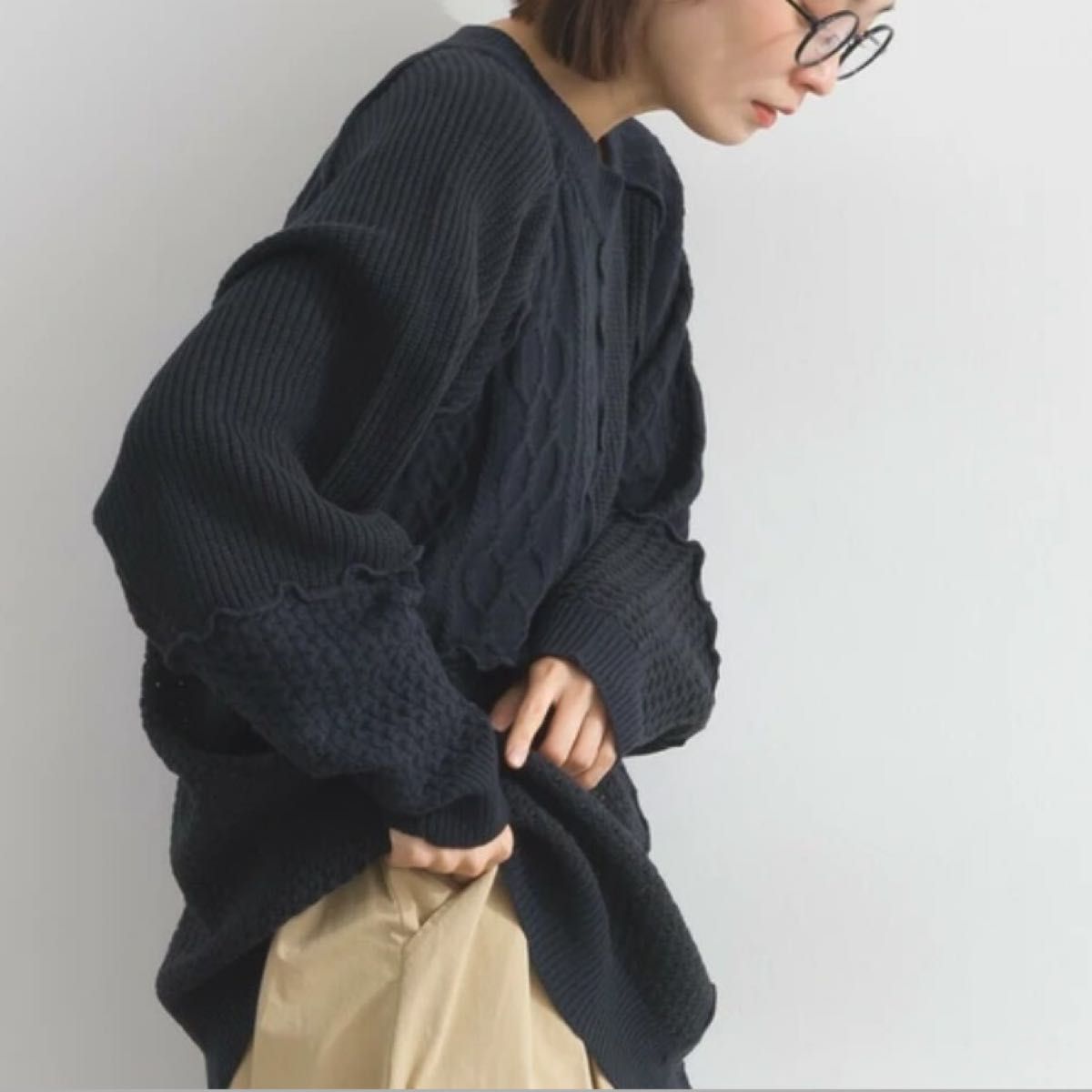 拼色縫接針織knit top｜4色入