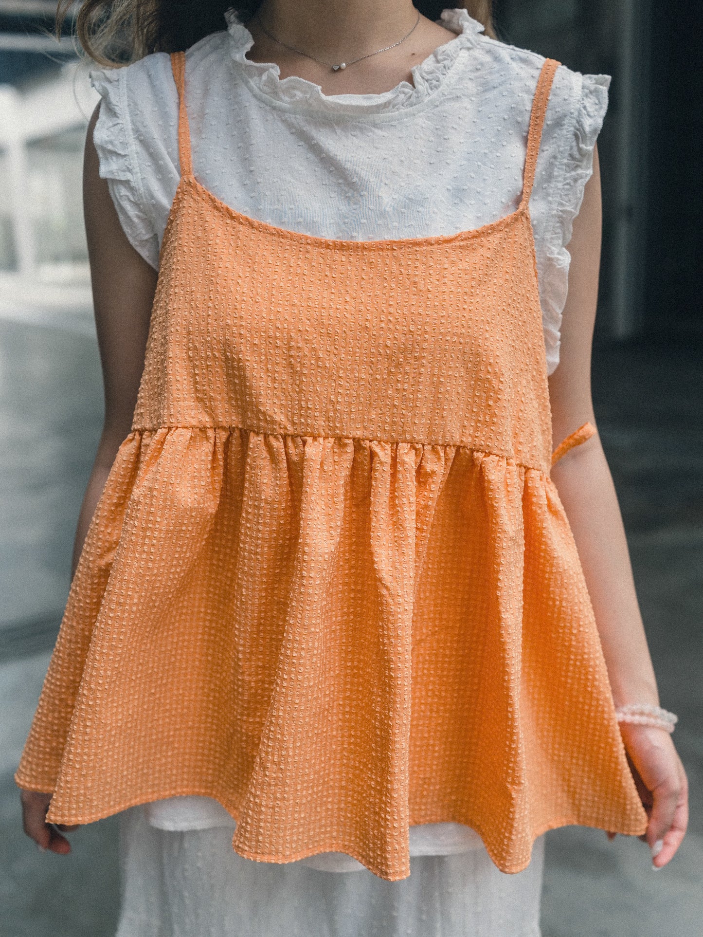 夏日☀️暗格紋側綁帶外搭｜4 colors