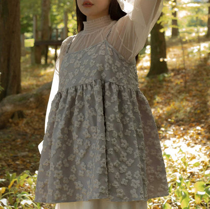 元気🌼 光澤大花花印壓綁帶外搭｜2色入