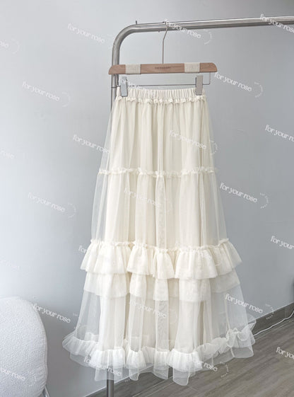 多層🌸 花邊蛋糕紗紗半裙｜7色入