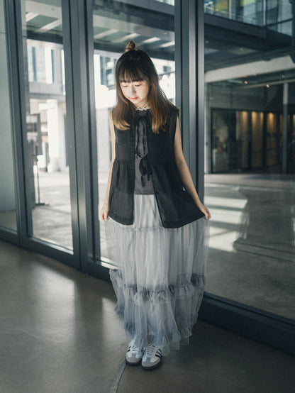 Ruffle領透透綁帶背心｜4 colors