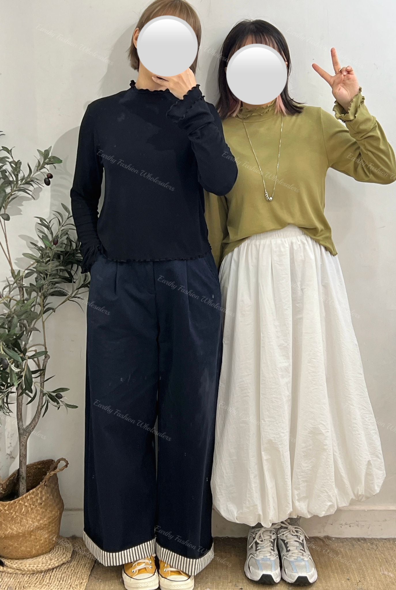 秋冬百搭雙層領袖口親膚TOP｜5色入