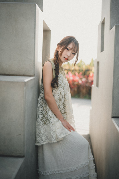 KR側褶邊棉質寬身背心｜5色入