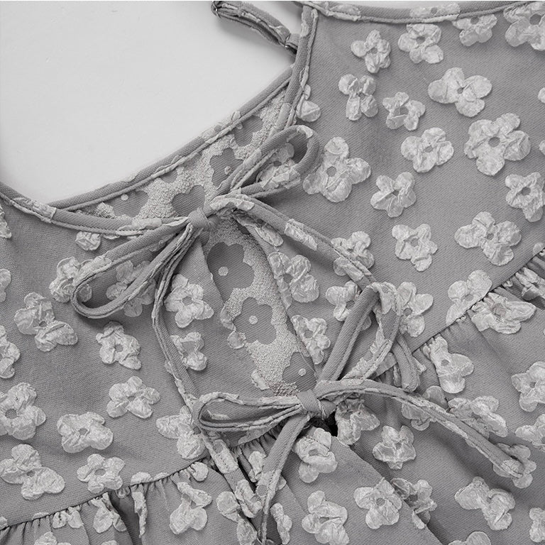 元気🌼 光澤大花花印壓綁帶外搭｜2色入