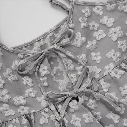 元気🌼 光澤大花花印壓綁帶外搭｜2色入