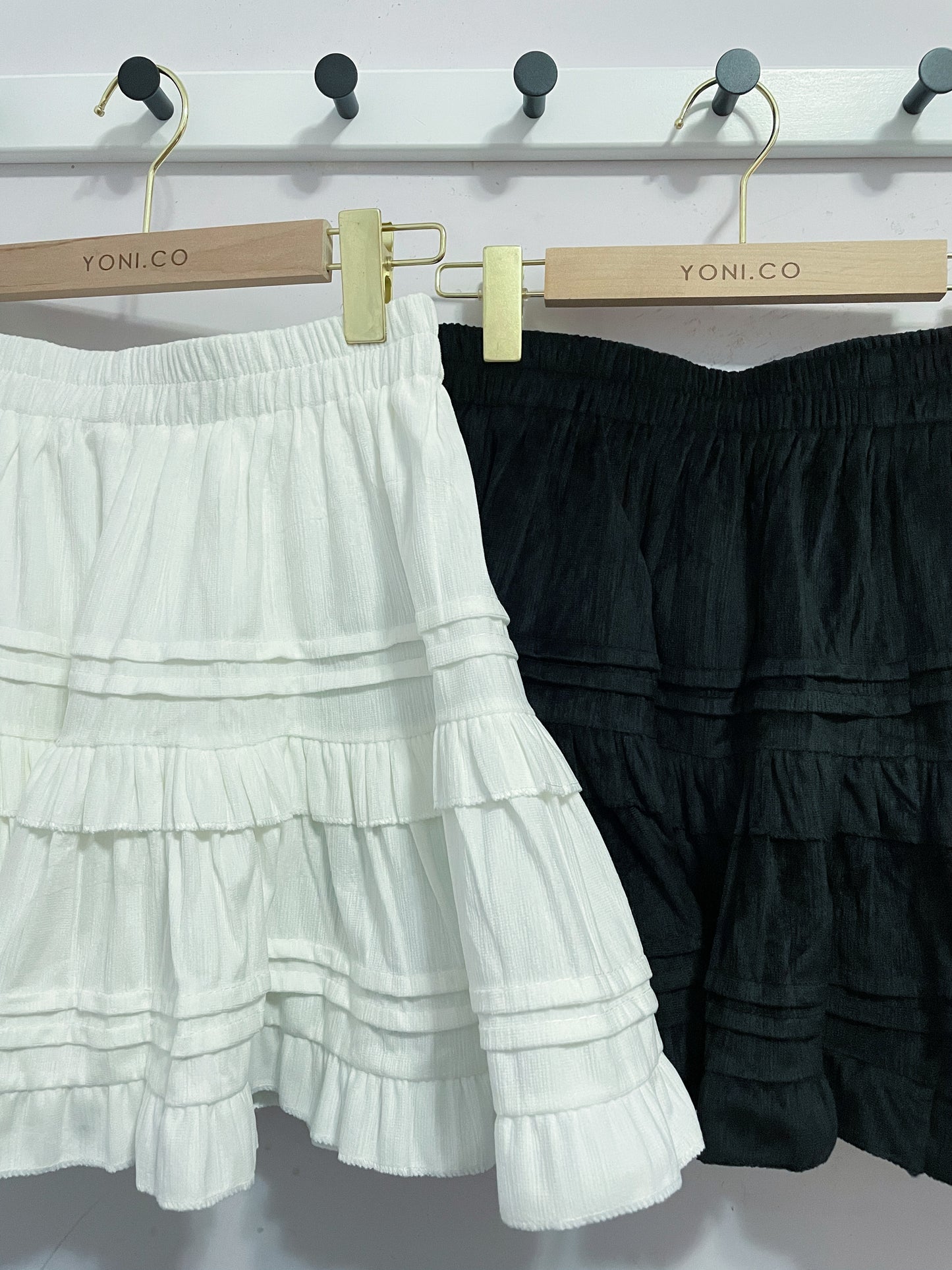 甜美花邊層層蛋糕短裙｜2色入