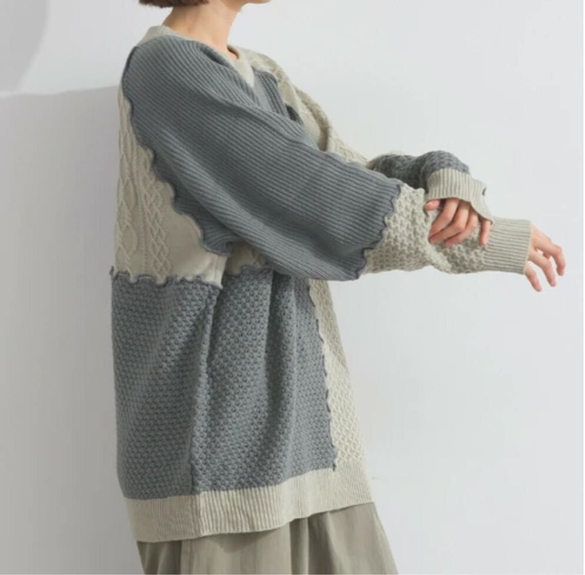 拼色縫接針織knit top｜4色入