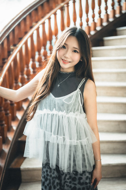 七彩🌈 百搭撞色木耳邊背心｜7色入