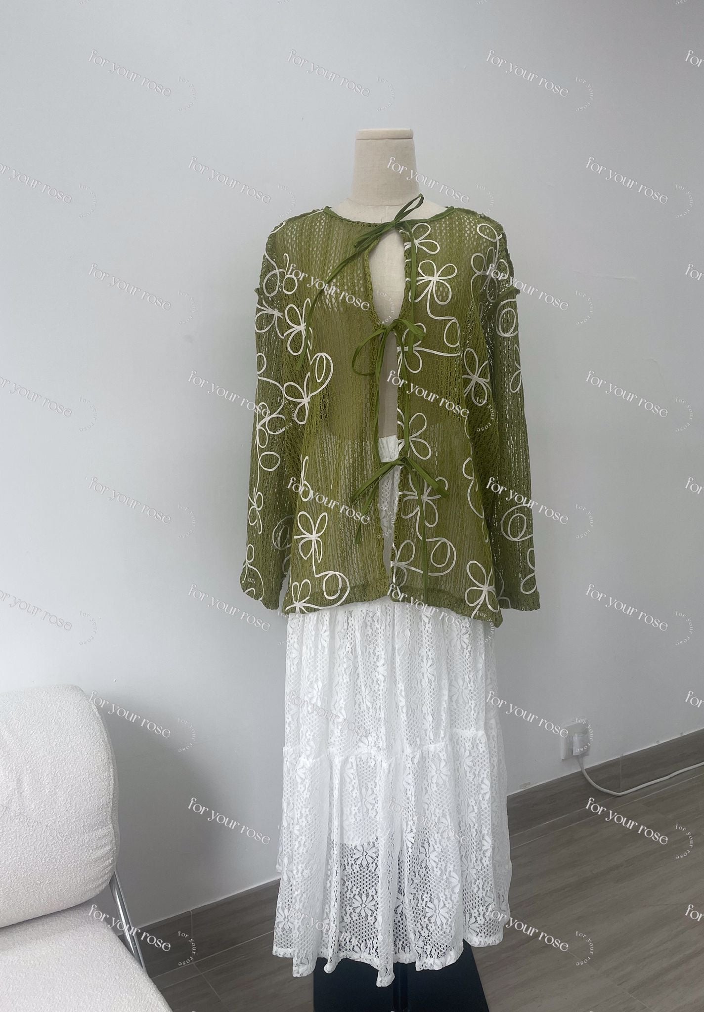 白花花pattern網洞outer｜5色入