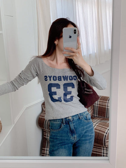 COWBOYS 33寬領口露肩TEE｜3色入