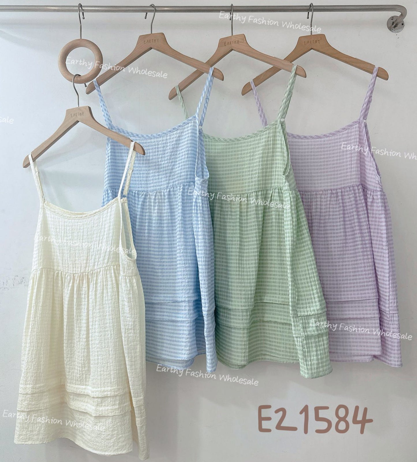 糖果色系🍬 格子壓摺外搭背心｜4色入