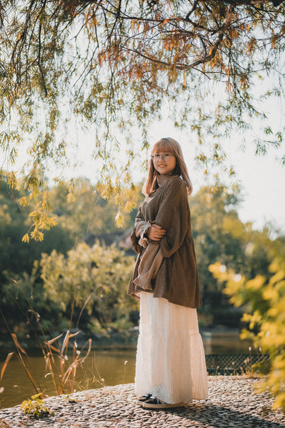 溫柔紋理感蕾絲半身裙｜2色入