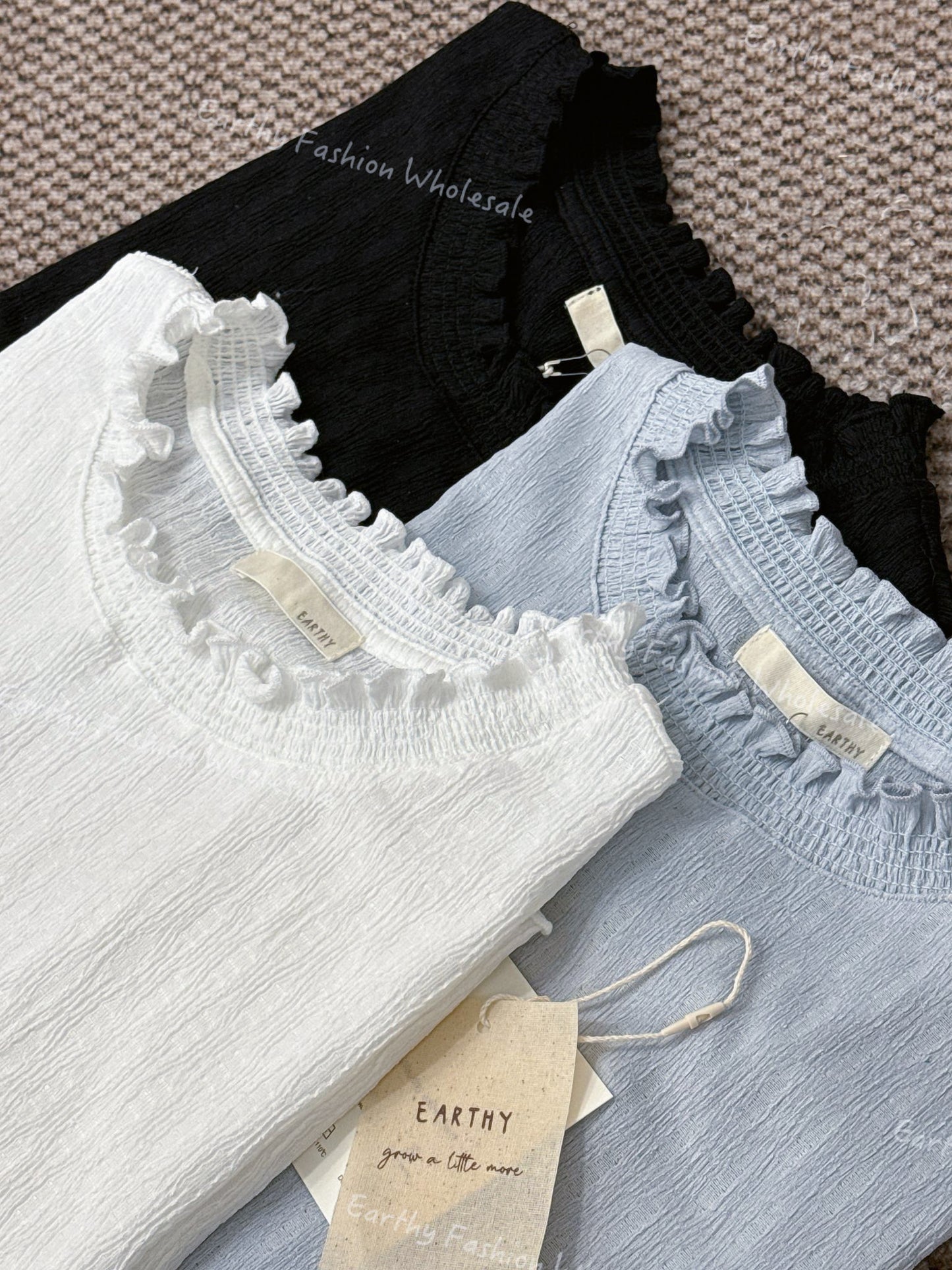 夏天百搭の RUFFLE 暗紋背心｜3色入