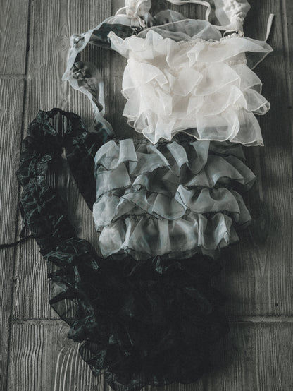 蛋糕層層ruffle紗紗袋 S size｜4色入