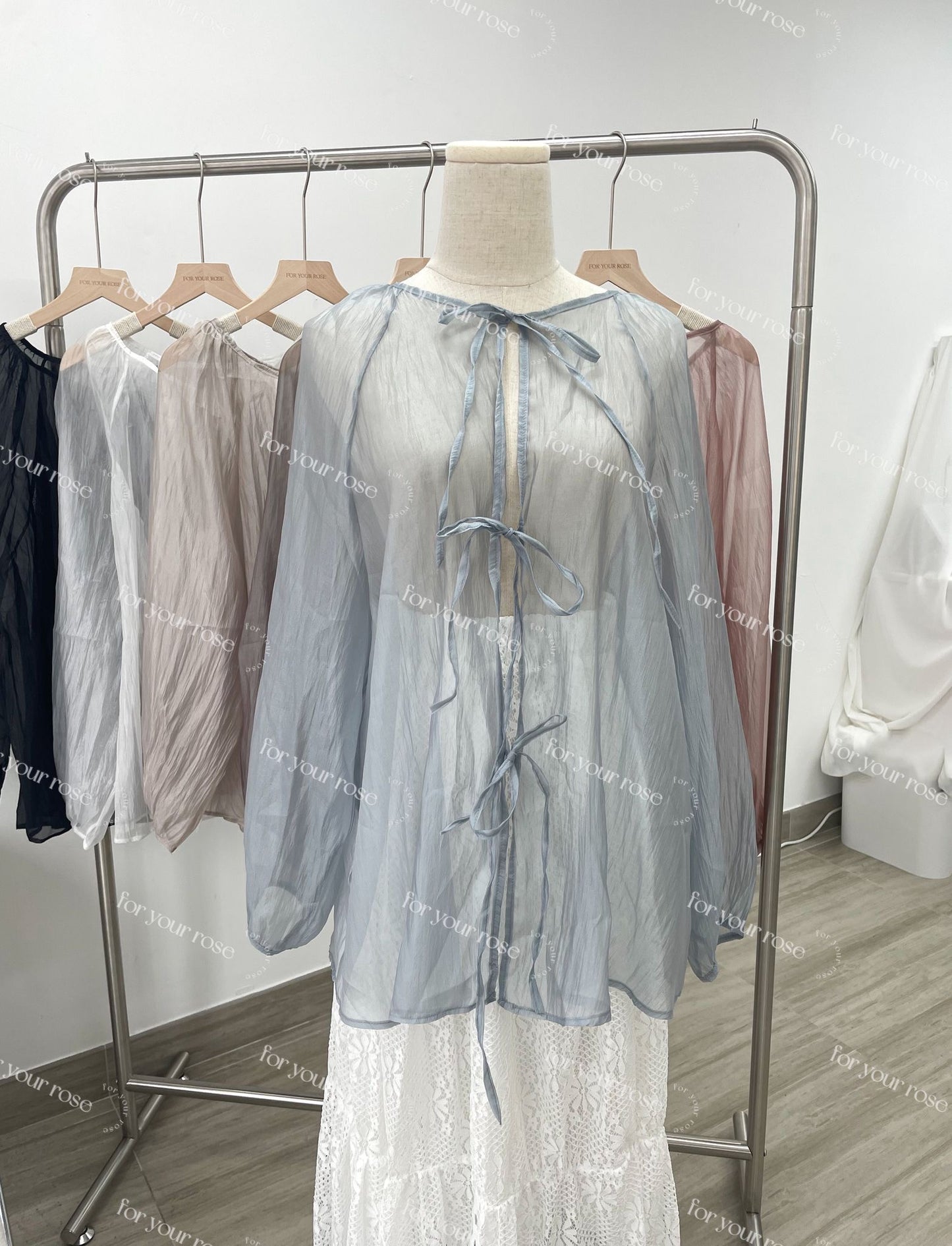 日系透明感🫧✨絲滑綁帶外搭｜6色入