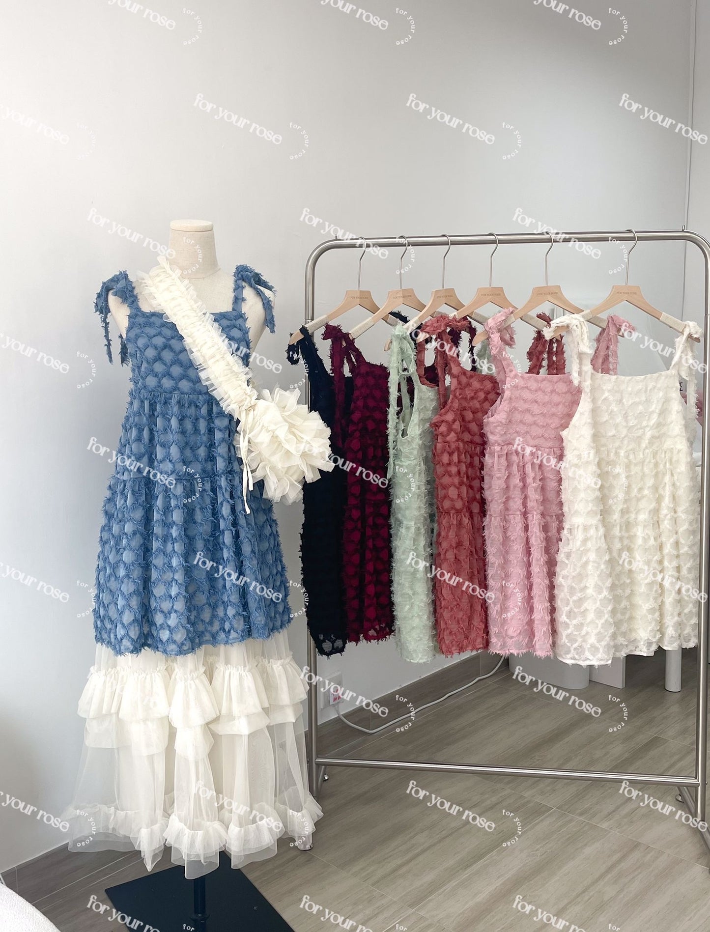 [新色加入！✨] 菱角蘇蘇綁帶連身裙｜7色入