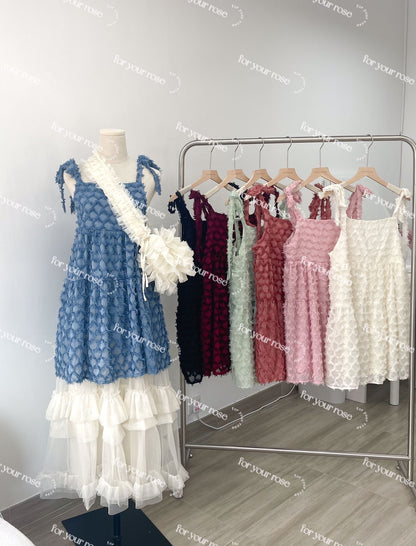 [新色加入！✨] 菱角蘇蘇綁帶連身裙｜7色入