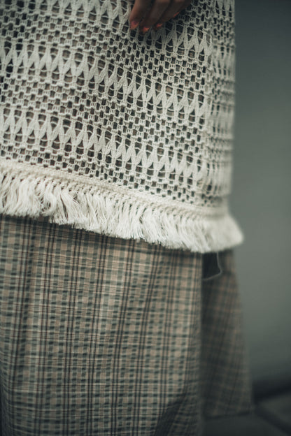 波希米亞▫️鈎織網格流蘇外搭layer｜1色入