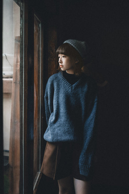 節日感！混色V領針織上衣｜7色入