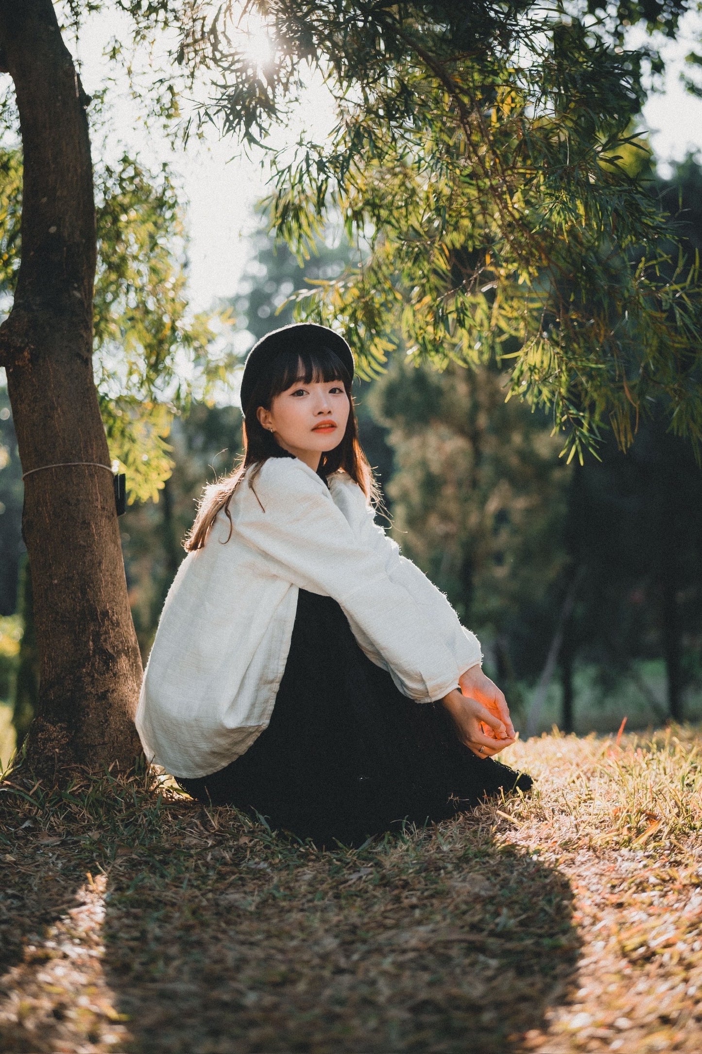 棉麻壓摺泡泡袖上衣｜3色入