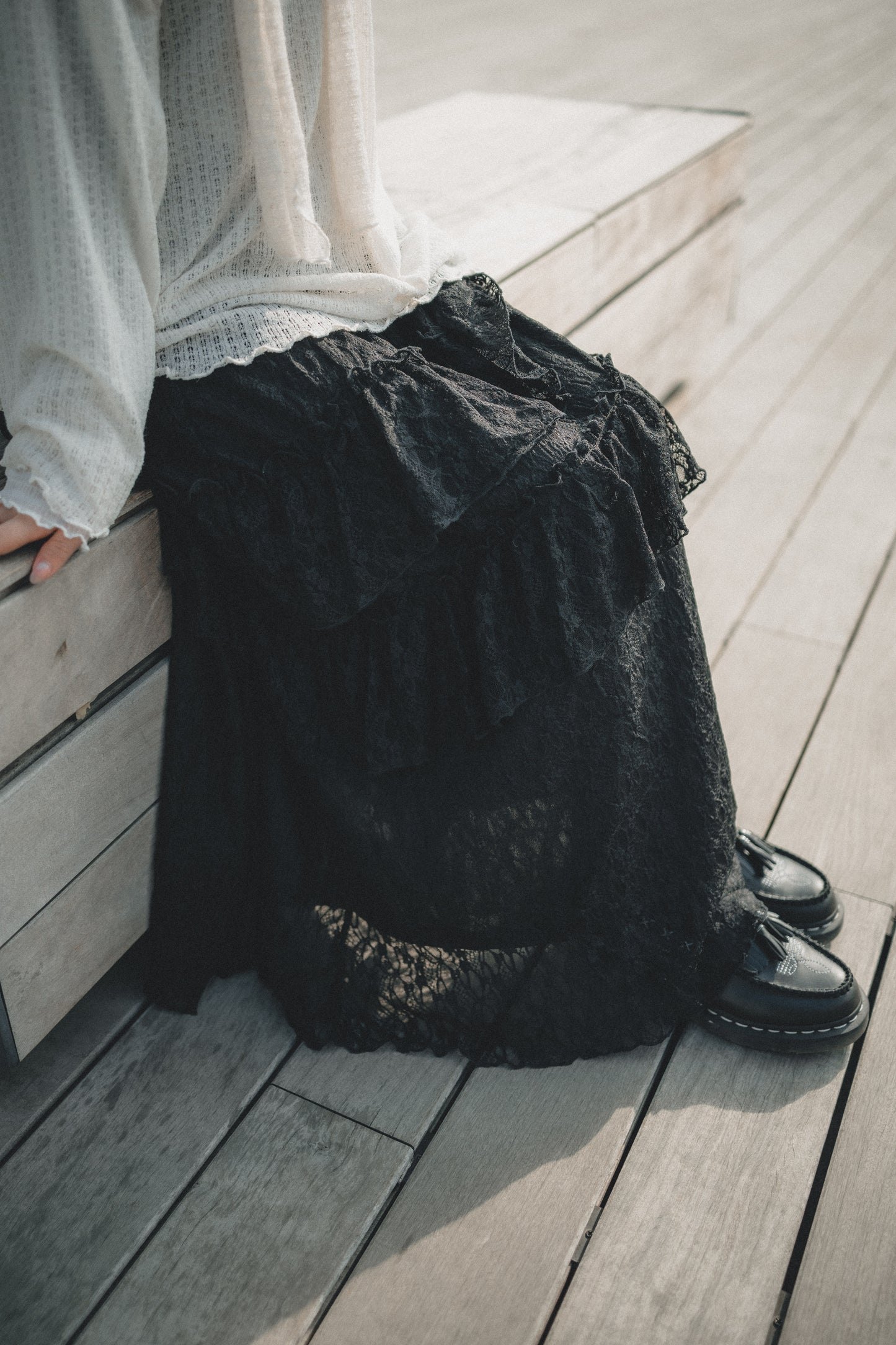 層層荷葉Lace半身裙｜2色入