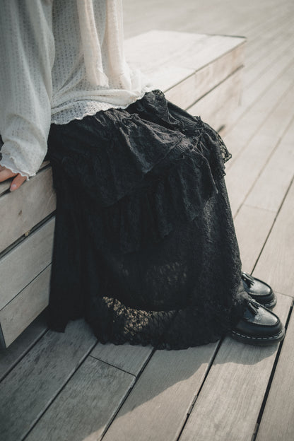 層層荷葉Lace半身裙｜2色入