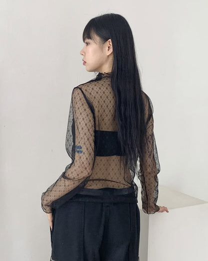 [新色加入🧊] 小雪花透膚捲邊內搭TOP｜3色入