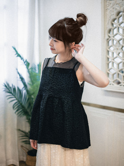 花粒壓紋綁結吊帶背心｜3色入