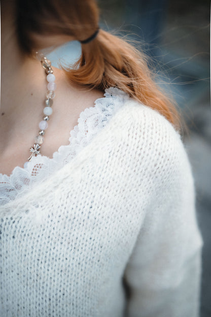 三分甜🍡軟糯Lace V領毛衣｜3色入