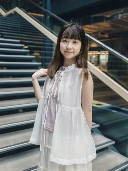 Ruffle領透透綁帶背心｜4 colors