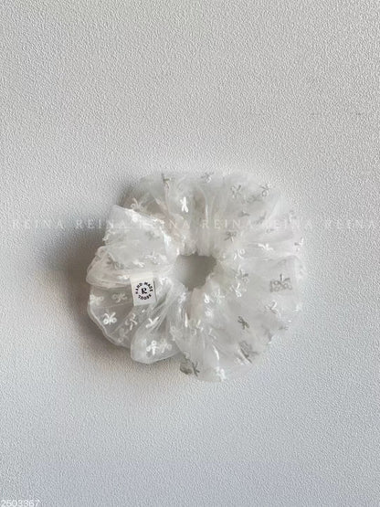 韓國大熱🤍𐙚 透紗小ribbon髮圈｜1色入